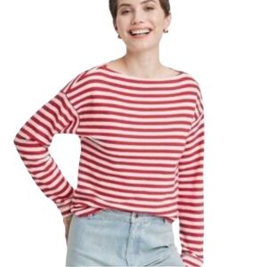 Universal Thread Women’s Red and White Striped Long Sleeve Top